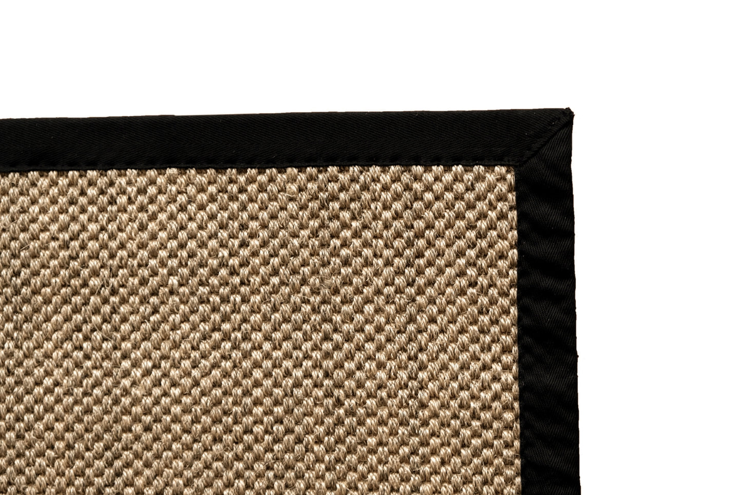 Alfombra Sisal Natural GG687 Borde de Tela Negro