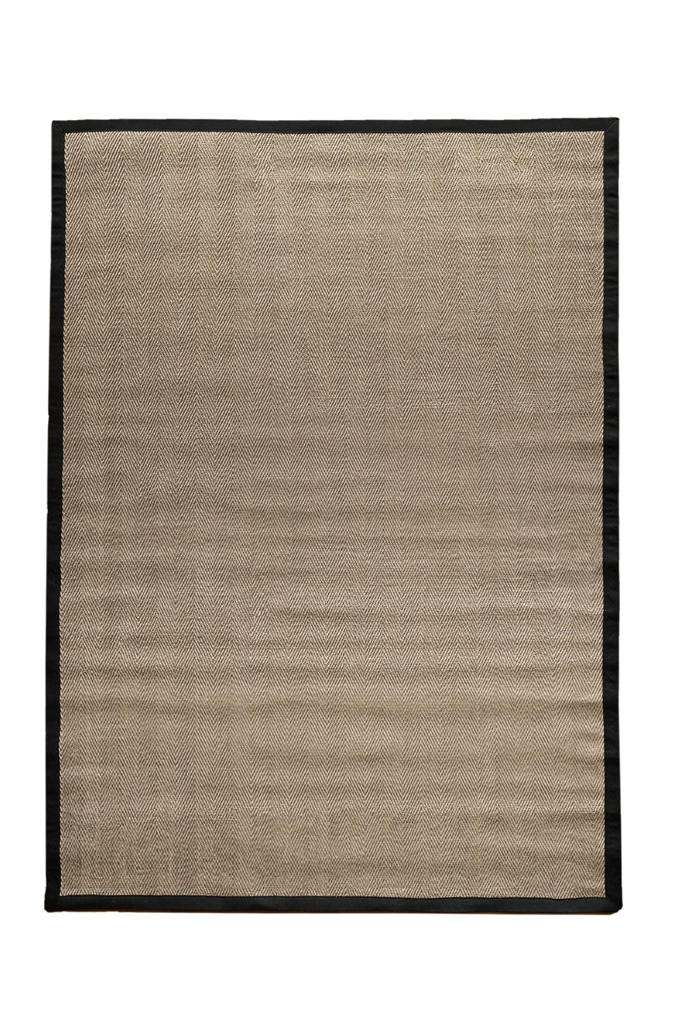 Alfombra Sisal Natural VB563 Borde de Tela Negro