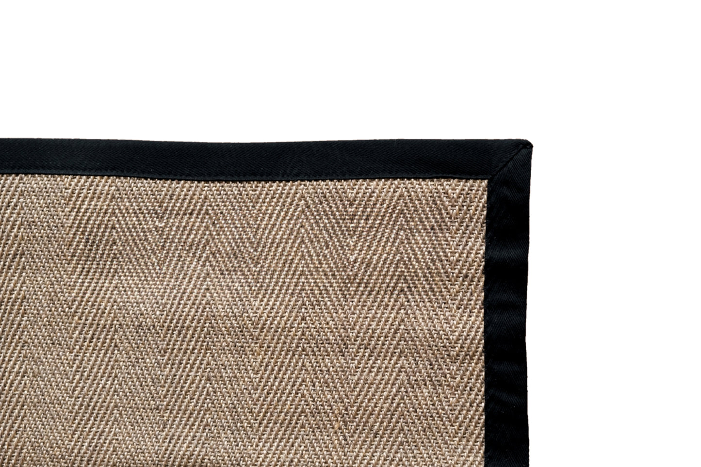 Alfombra Sisal Natural VB563 Borde de Tela Negro