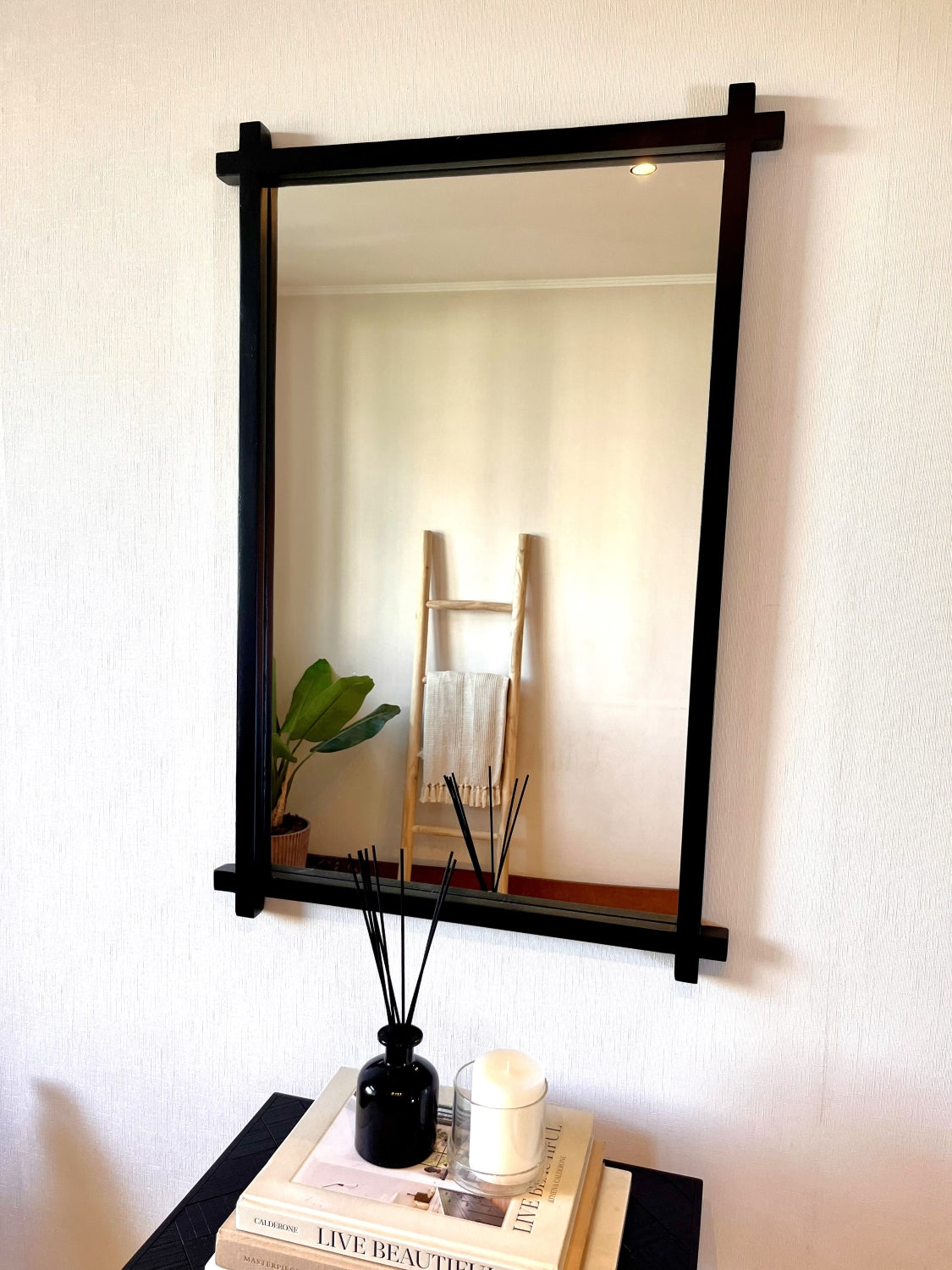 Espejo Madera Rectangular Cruz de Pared 60x90 cm Aurora