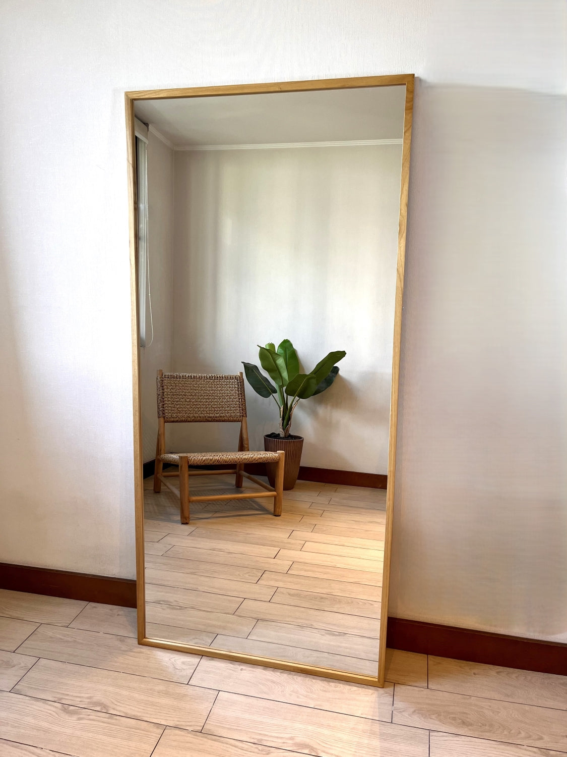 Espejo Madera Rectangular 80x170 cm Piso y Pared Milán