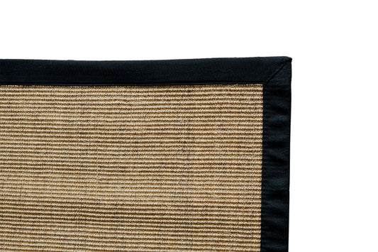 Alfombra Sisal Natural BD485 Borde de Tela Negro