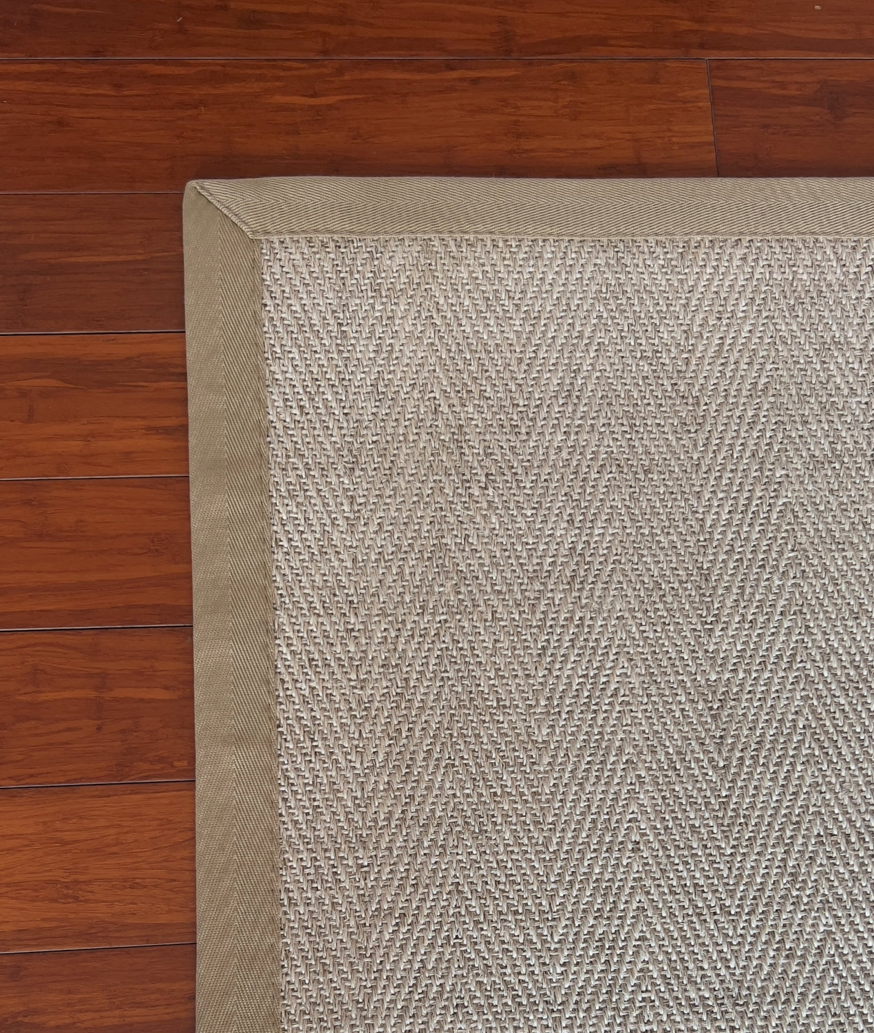 Alfombra Sisal Natural VB1065 Borde de Tela Beige