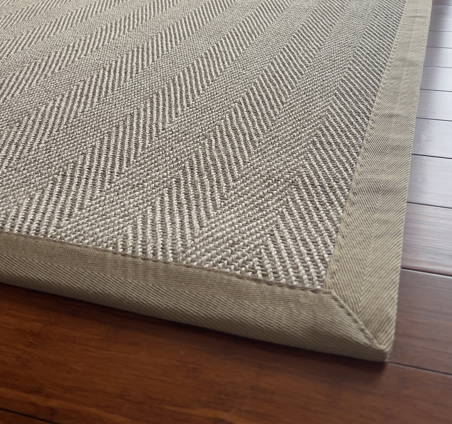 Alfombra Sisal Natural VB1065 Borde de Tela Beige