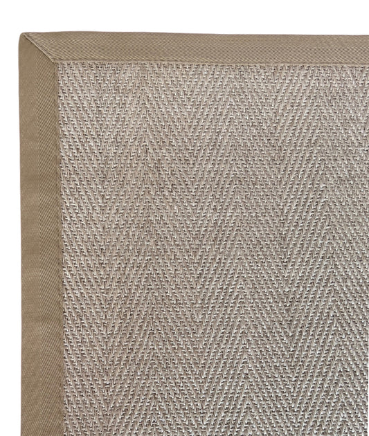 Alfombra Sisal Natural VB1065 Borde de Tela Beige