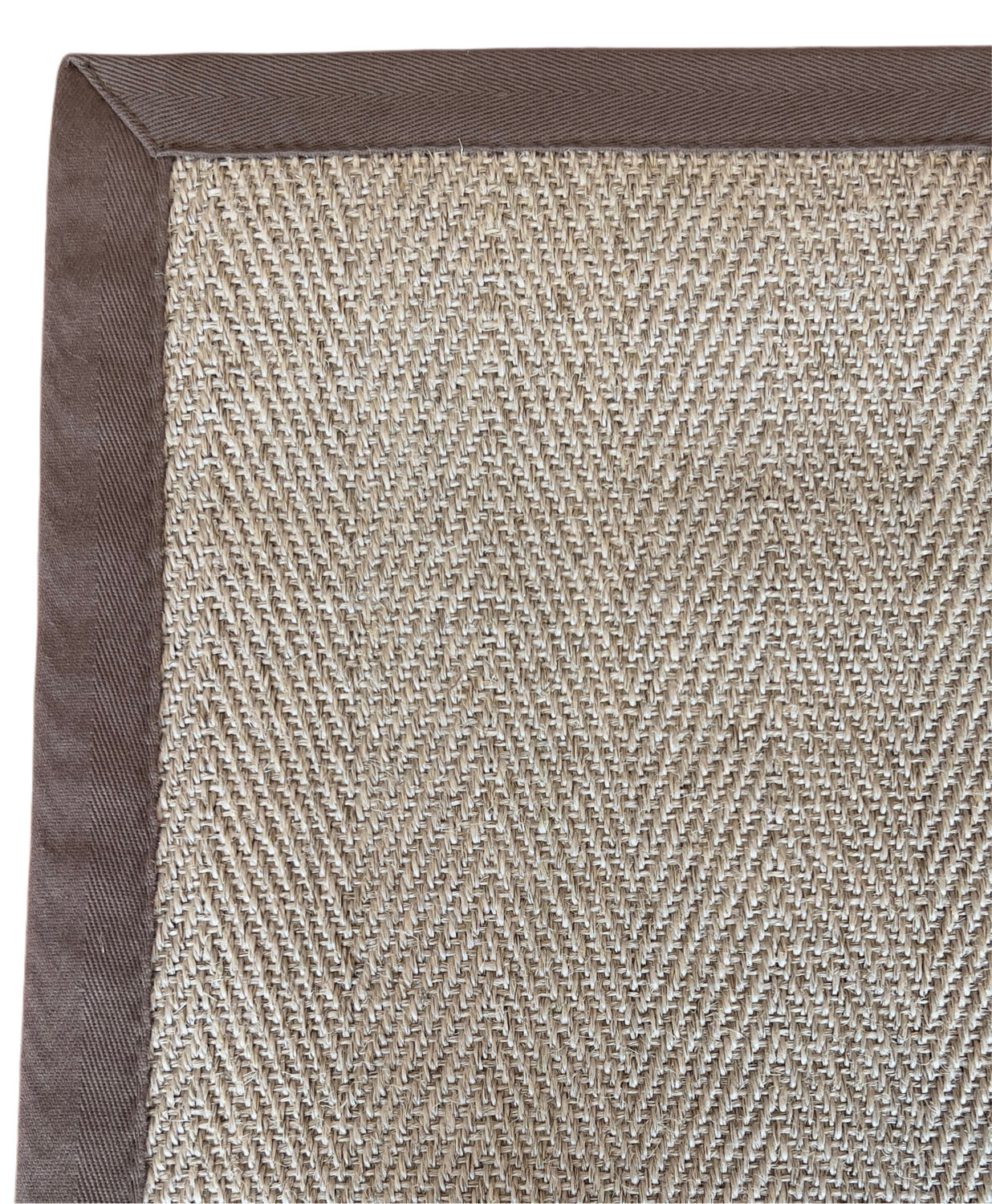 Alfombra Sisal Natural VB1065 Borde de Tela Café