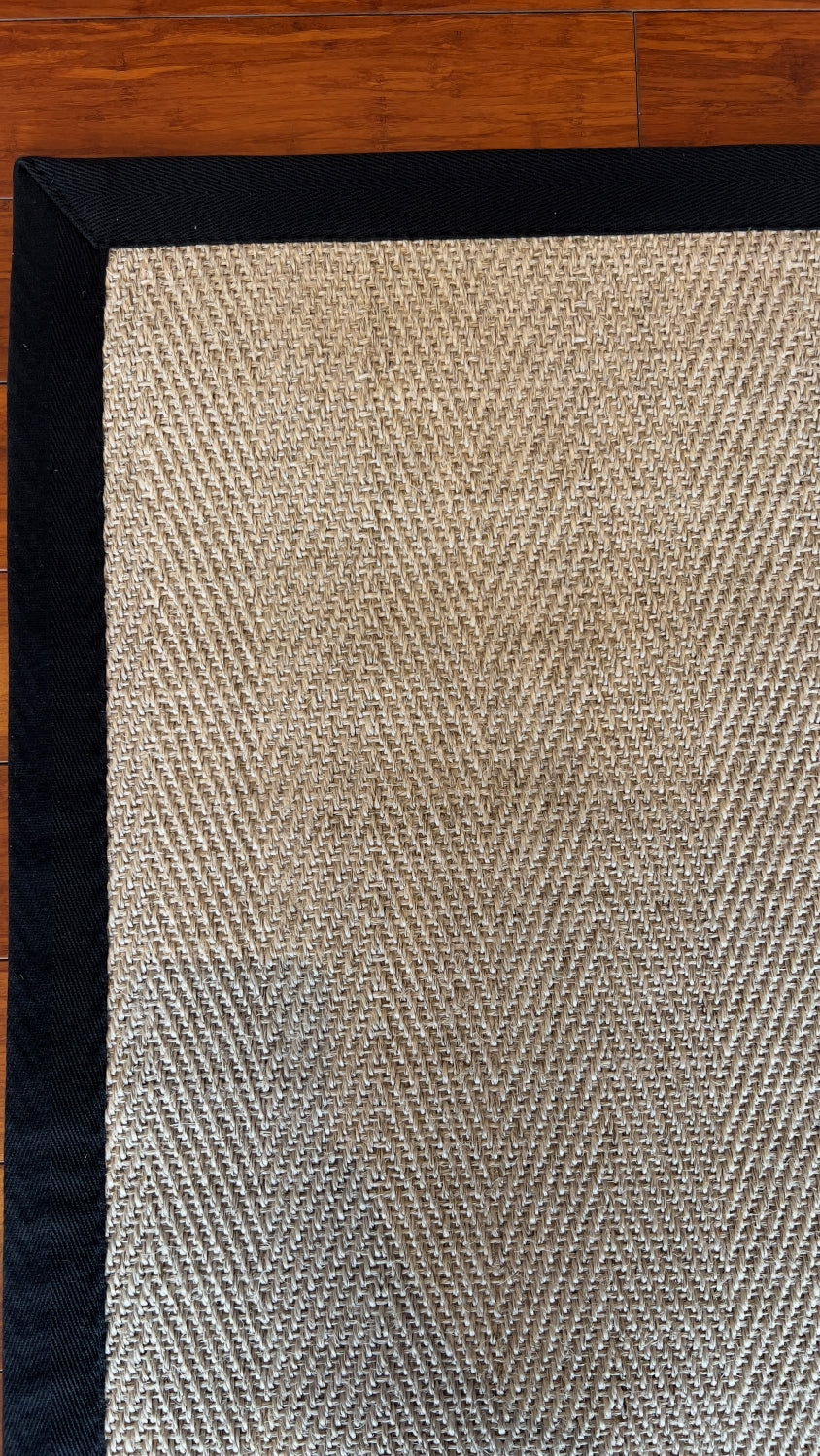 Alfombra Sisal Natural VB1065 Borde de Tela Negro