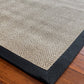 Alfombra Sisal Natural VB1065 Borde de Tela Negro