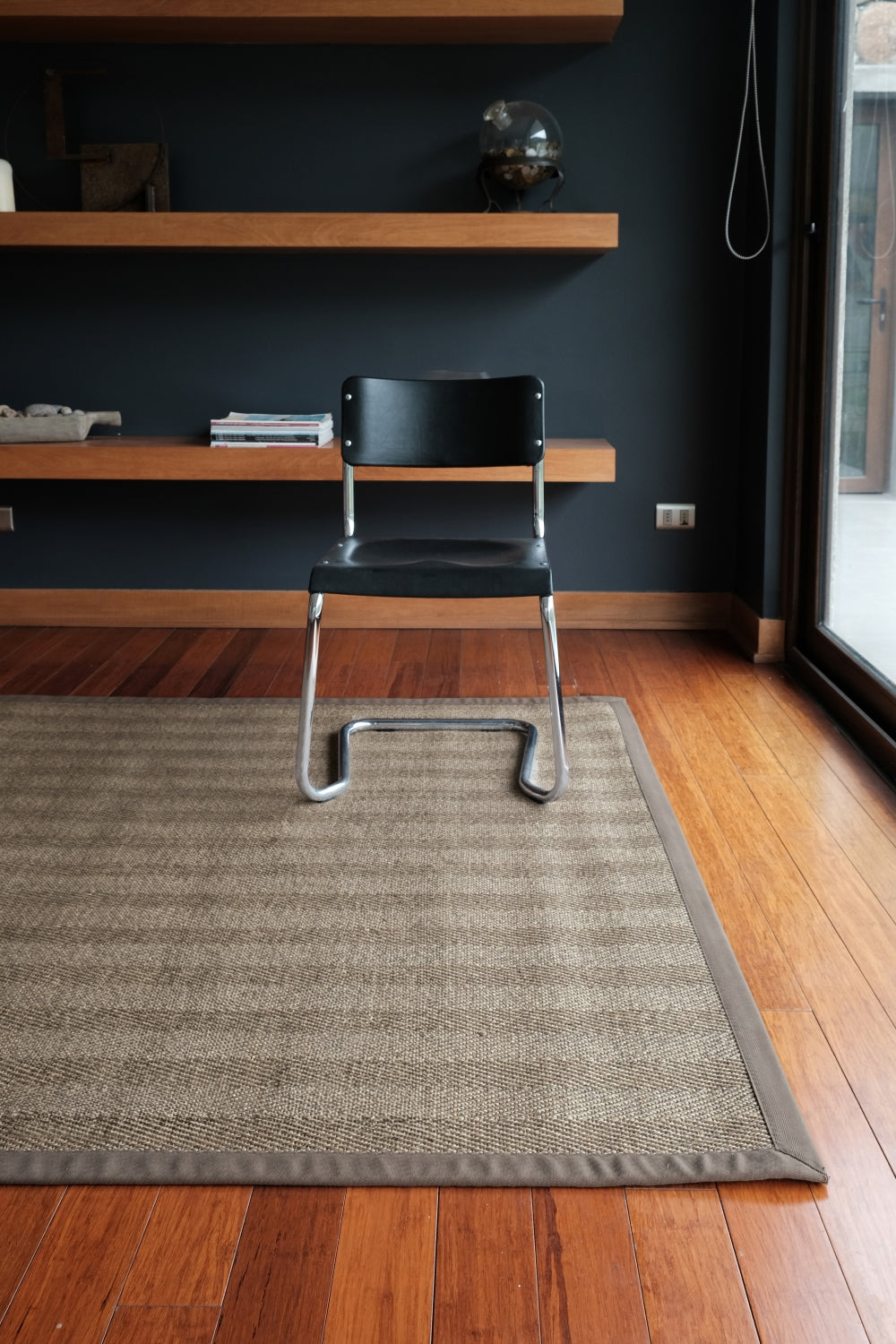 Alfombra Sisal Natural VB563 Borde de Tela Café