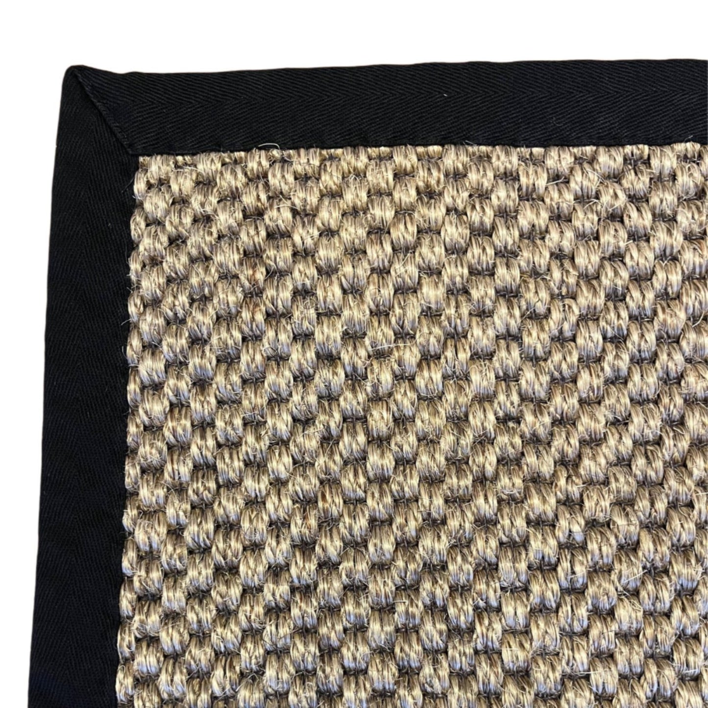 Alfombra Sisal Natural GA880 Borde de Tela Negro