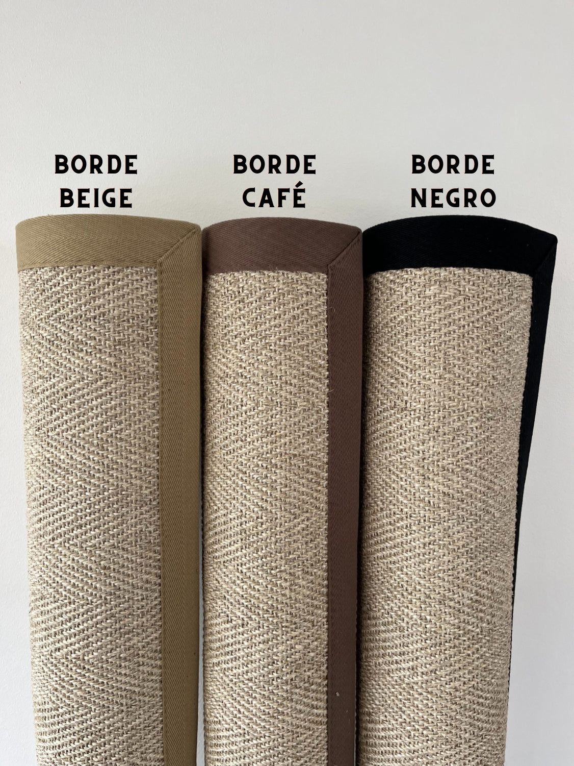 Alfombra Sisal Natural VB1065 Borde de Tela Café